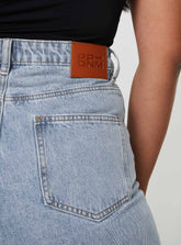 Nicolo High Rise Straight Leg Jeans Light Blue Wash